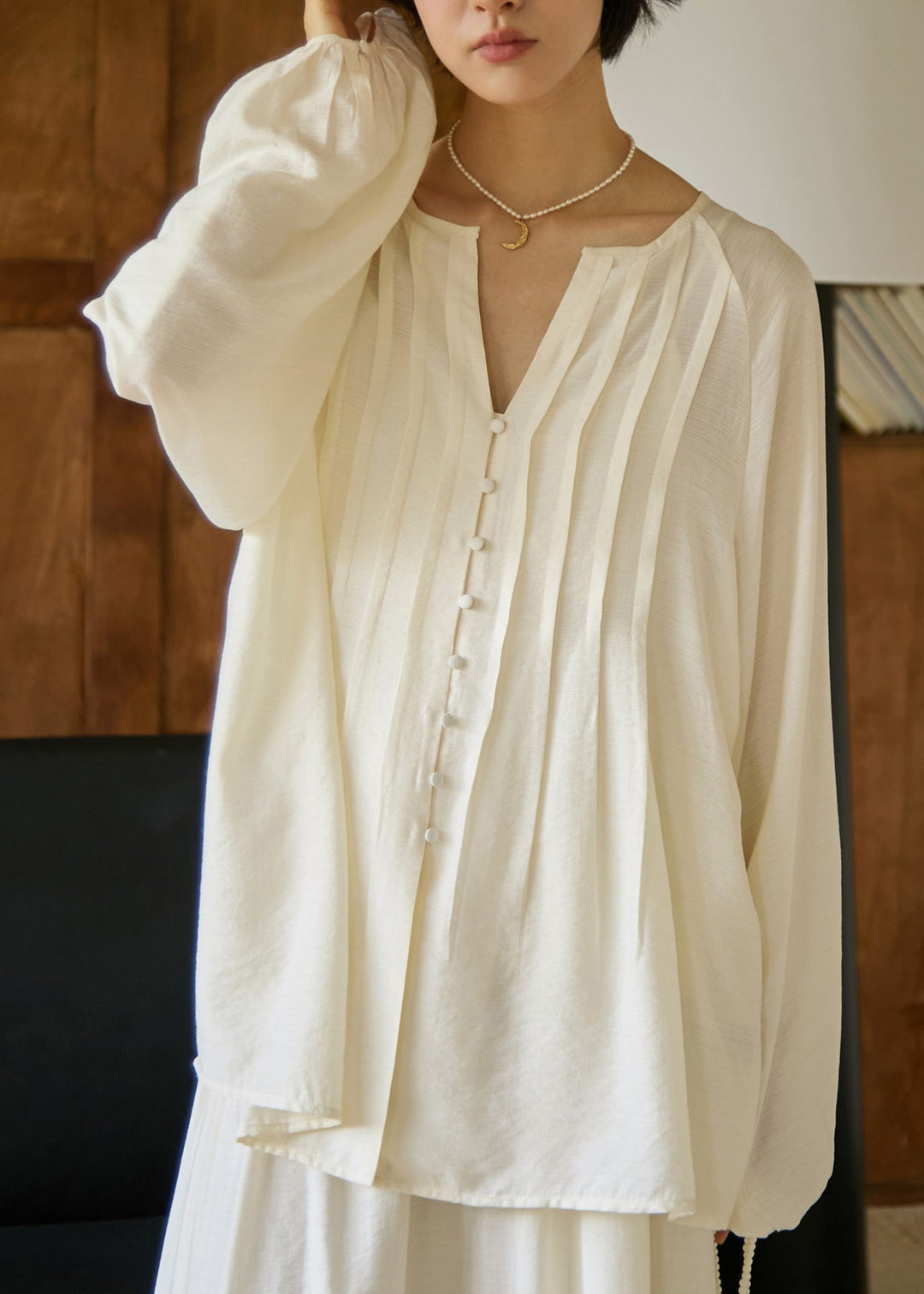 Chic White Tops And Pants Cotton 2 Piece Outfit Fall