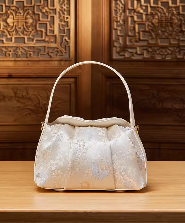 Chinese Style Beige Jacquard Versatile Tote Bag