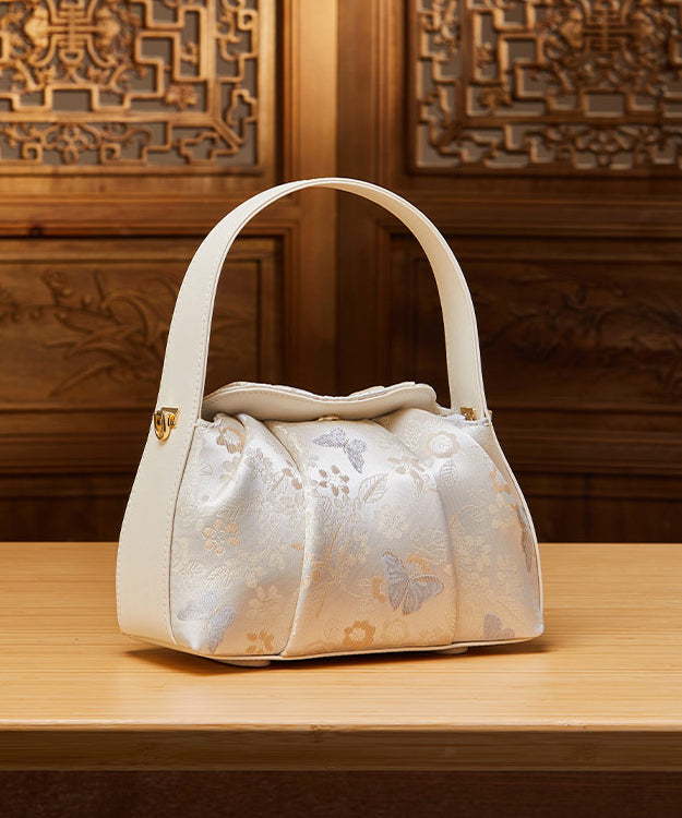 Chinese Style Beige Jacquard Versatile Tote Bag