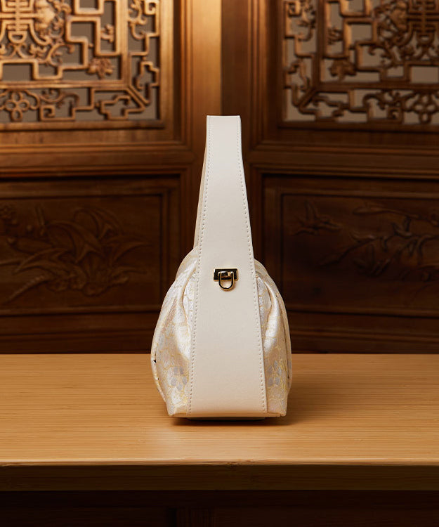 Chinese Style Beige Jacquard Versatile Tote Bag