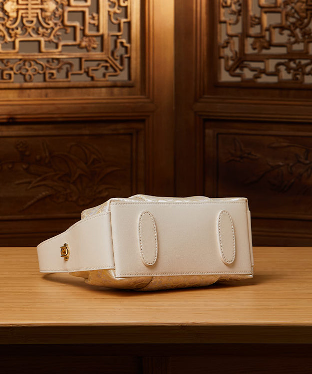 Chinese Style Beige Jacquard Versatile Tote Bag