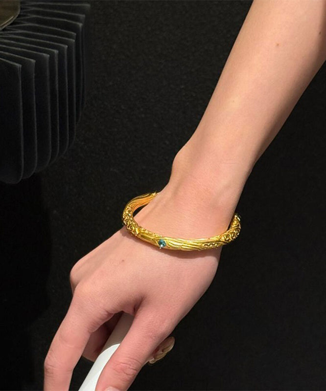 Chinese Style Gold Antique Gold Overgild Bangle