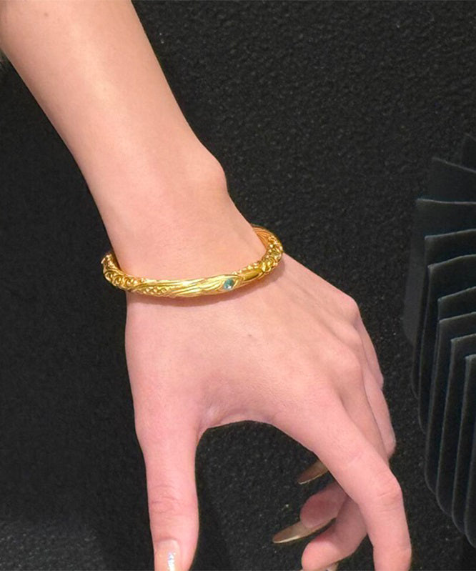 Chinese Style Gold Antique Gold Overgild Bangle