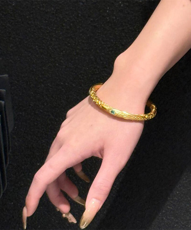 Chinese Style Gold Antique Gold Overgild Bangle