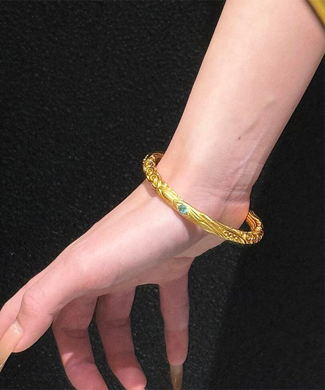 Chinese Style Gold Antique Gold Overgild Bangle