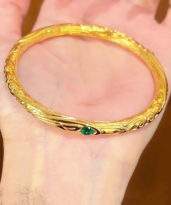 Chinese Style Gold Antique Gold Overgild Bangle