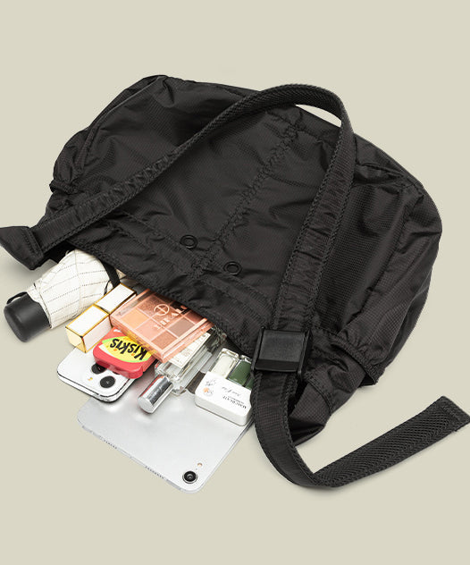 Classy Solid Durable Nylon Versatile Cross-body Bag