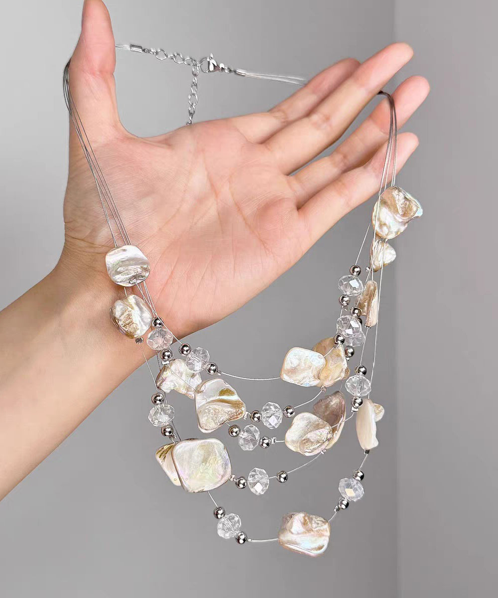 Cute Pink Alloy Shell Layered Pendant Necklace