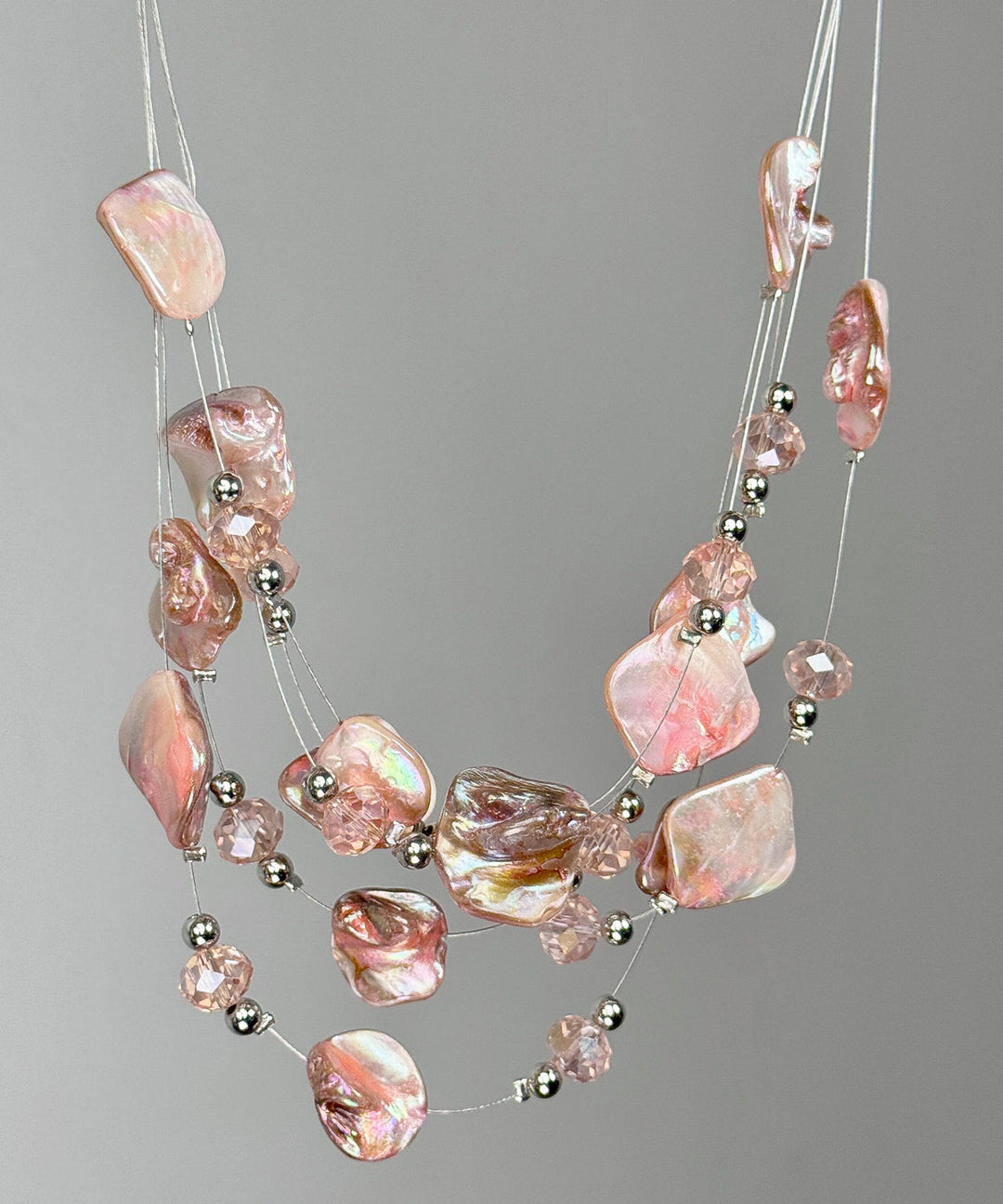 Cute Pink Alloy Shell Layered Pendant Necklace