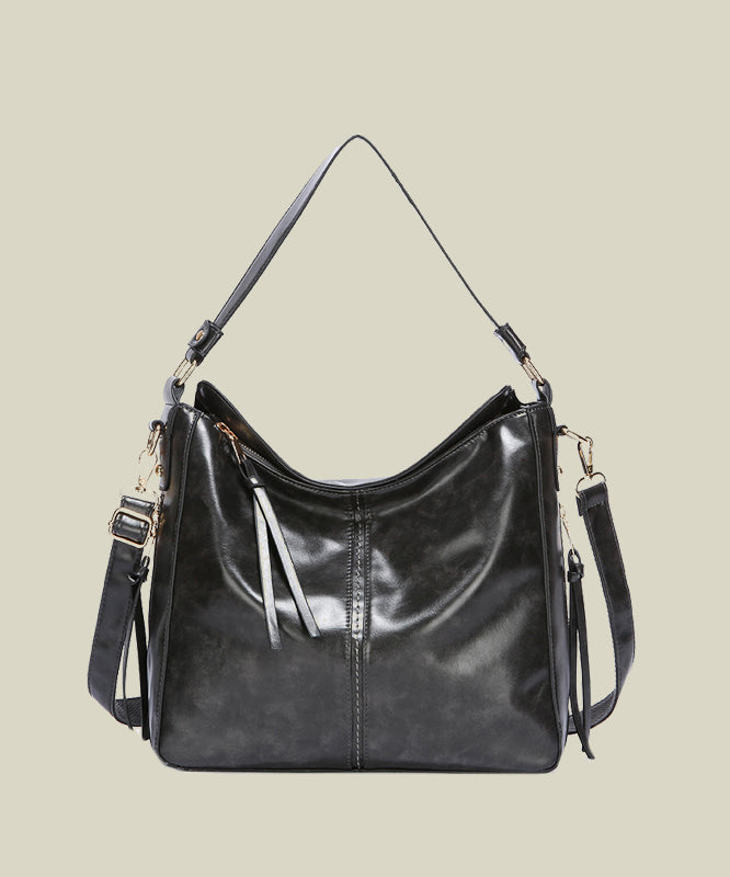 DIY Caramel Large Capacity Faux Leather Shoulder Bags