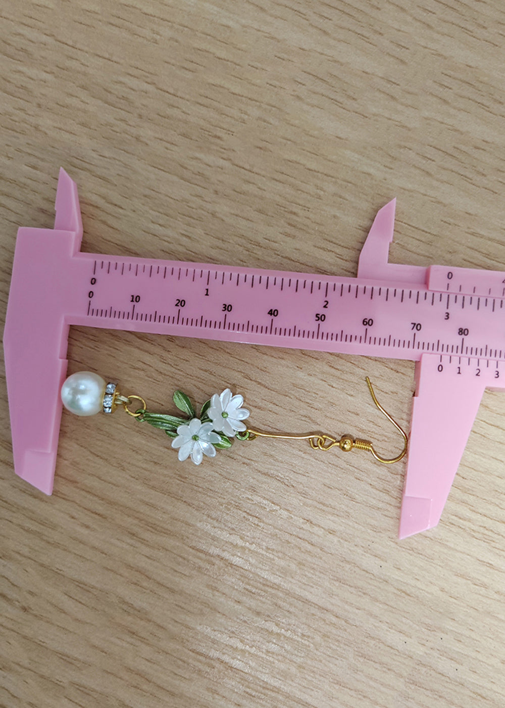 DIY White Pearl Chrysanthemum Drop Earrings