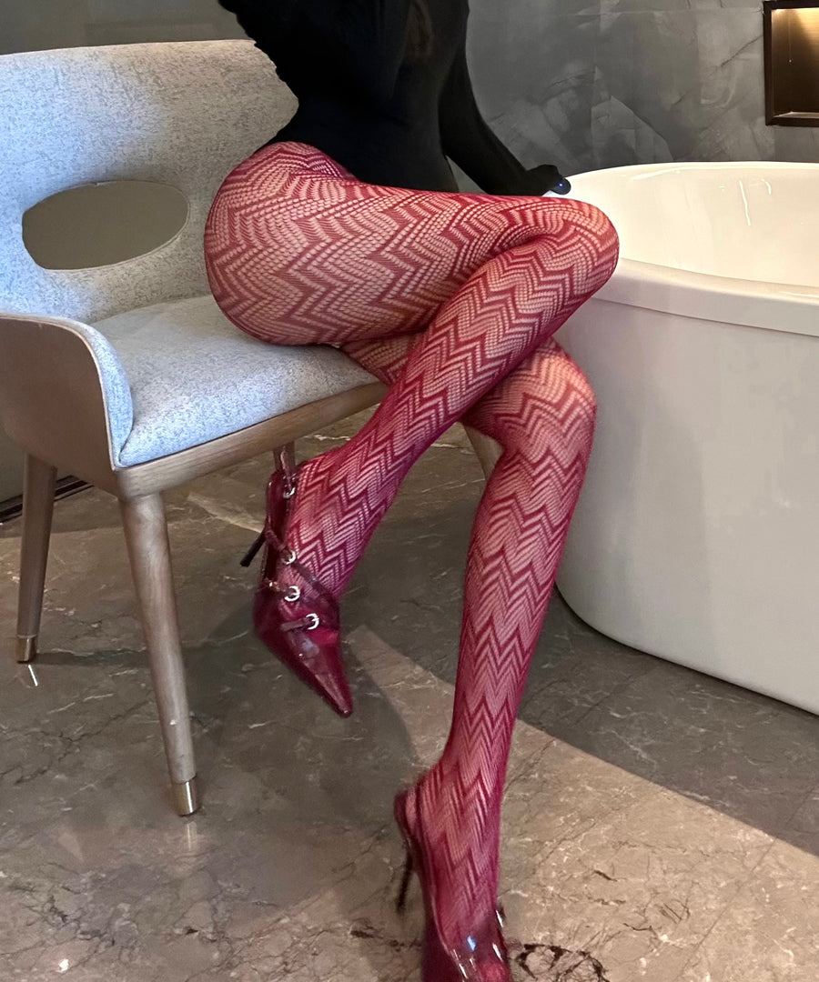 European And American Black Perspective Jacquard Pantyhose