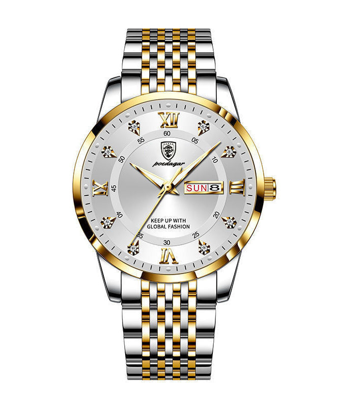 Fashion Black Stainless Steel Waterproof Noctilucent Watches