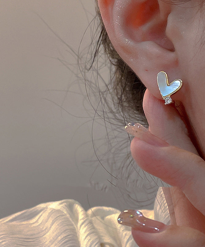 Fashion Gold Copper Overgild Asymmetrical Rose And Floral Stud Earrings