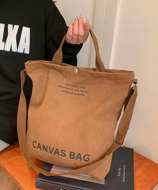 Fashion Letter Print Large Capacity Canvas Tote Handbag