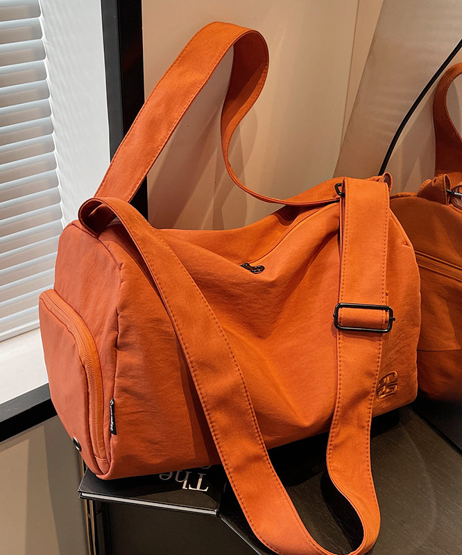 Fashion Orange Embroidered Large Capacity Duffel Bag