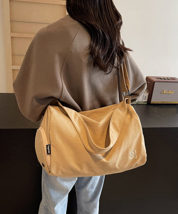 Fashion Orange Embroidered Large Capacity Duffel Bag