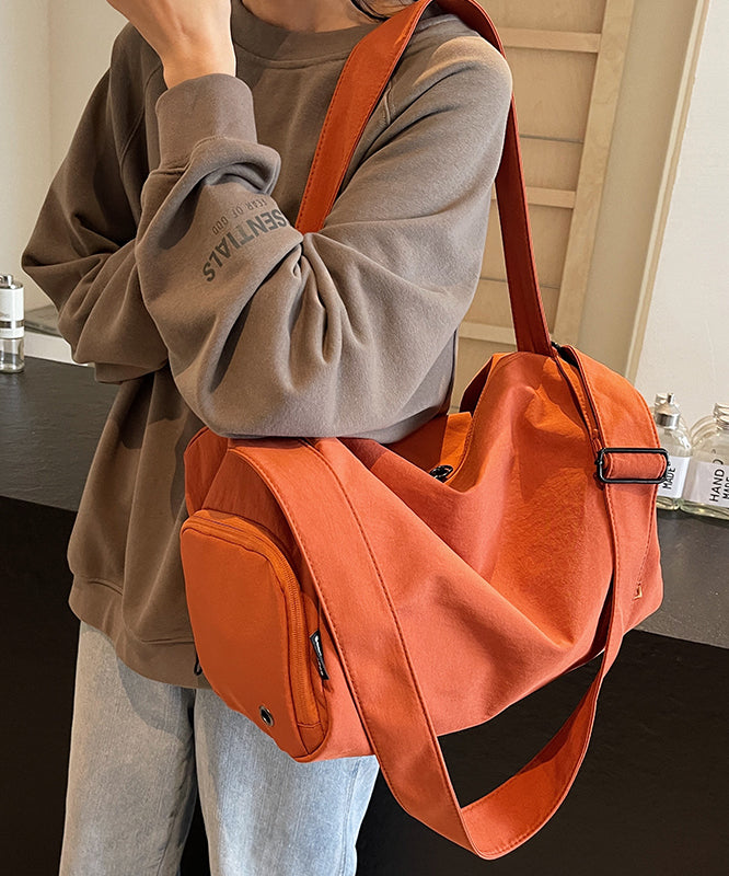 Fashion Orange Embroidered Large Capacity Duffel Bag