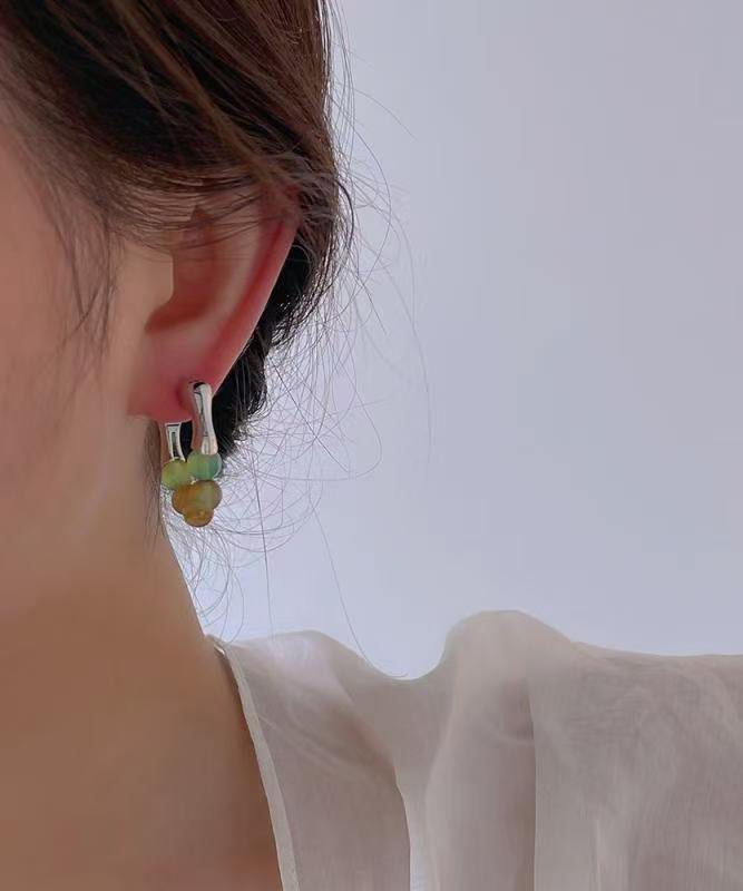 Fashion Rainbow Stainless Steel Crystal Hoop Earrings