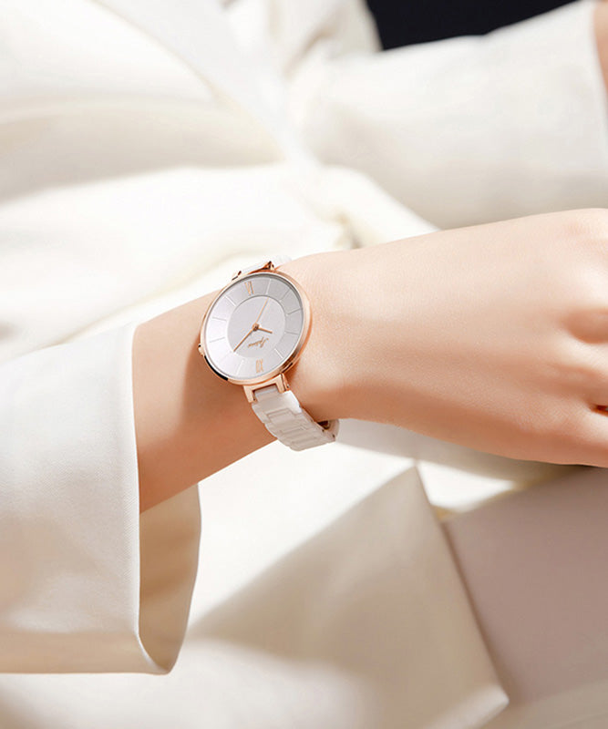 Fine Blue Stainless Steel Ceramics Tempered Glass Watch