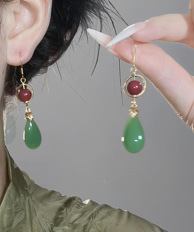 Fine Orange Sterling Silver Overgild Pearl Tassel Drop Earrings