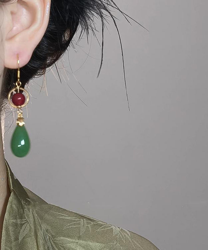 Fine Orange Sterling Silver Overgild Pearl Tassel Drop Earrings