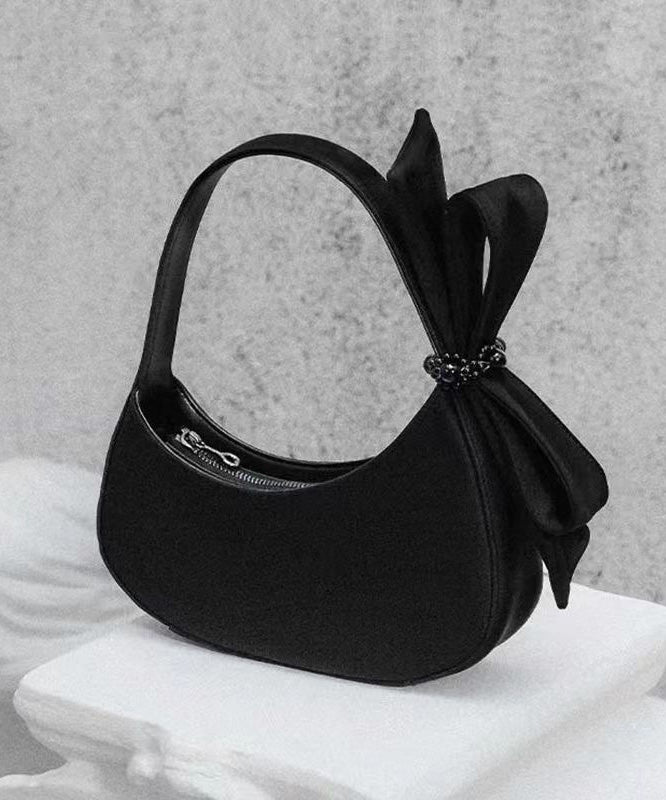 French Black Swan Solid Durable Faux Leather Hobo Bag