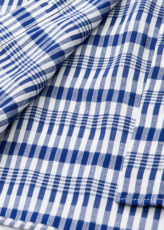 French Blue Peter Pan Collar Striped Shirts Fall