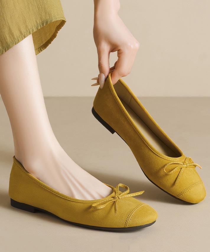 French Blue Suede Bow Splicing Comfy Penny Loafers