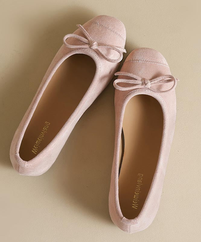 French Blue Suede Bow Splicing Comfy Penny Loafers