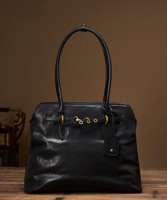 French Chocolate Solid Durable Leather Women Shoulder Bags