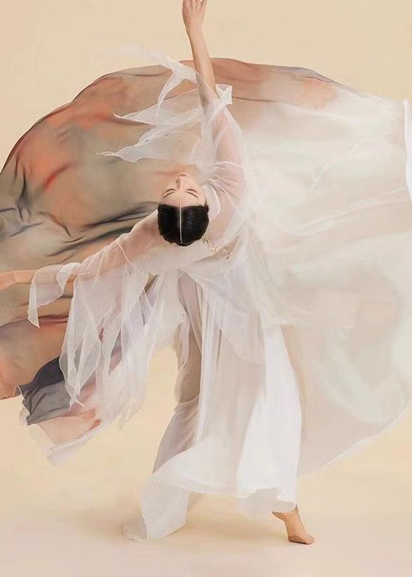 Gradient Color High Waist Silk Maxi Skirt