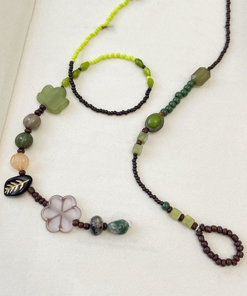 Handmade Colorblock Weaving Beading Gratuated Bead Necklace