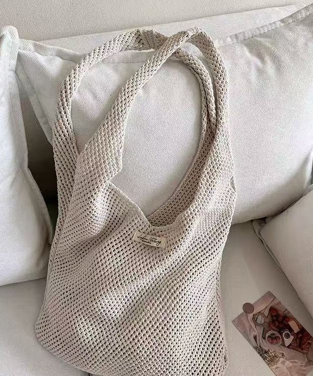 Handmade Red Hollow Out Knit Shoulder Bags