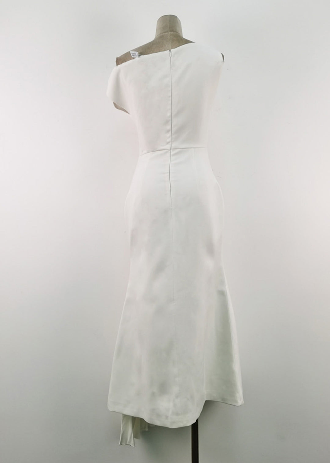 Italian White Asymmetrical Wrinkled Cotton Long Dress Sleeveless