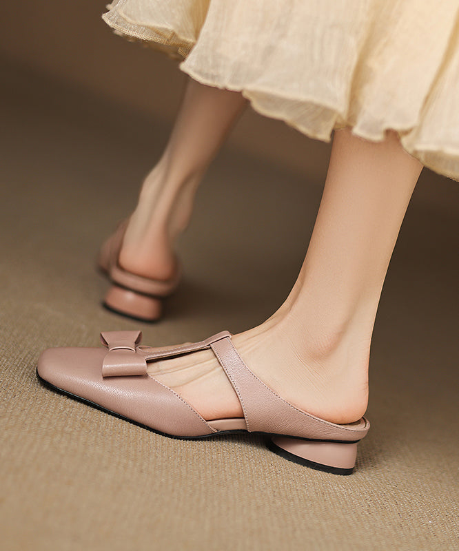 Light Blue Sheepskin Splicing Hollow Out Slide Sandals