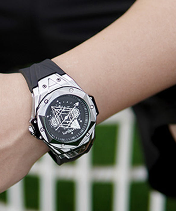 Men Silk Silicone Rubber Reinforced Glass Fully Automatic Machinery Watches