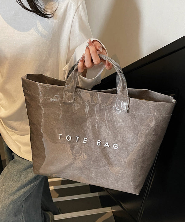 Modern Letter Print Large Capacity Tote Handbag