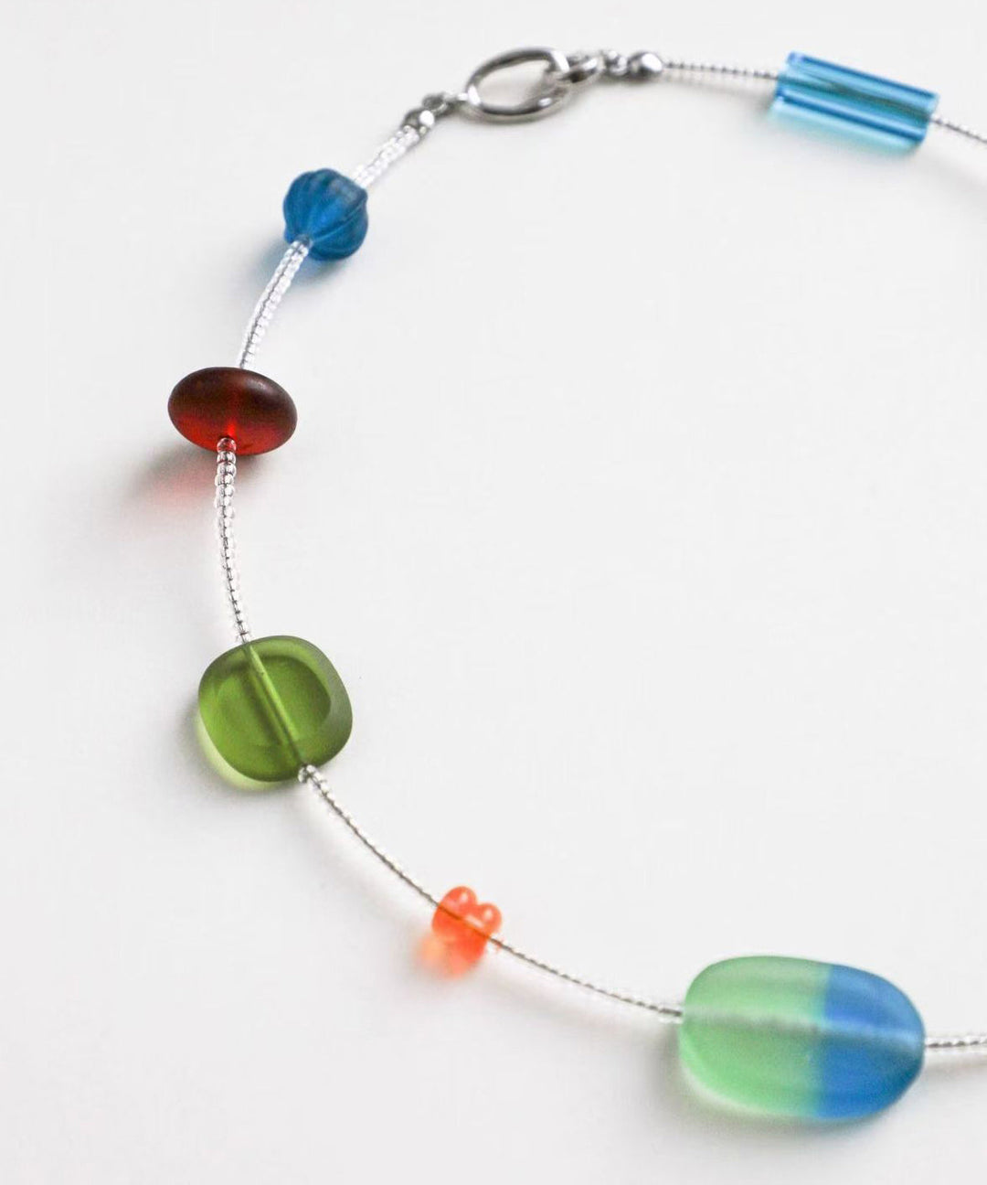 Modern Rainbow Alloy Asymmetrical Beads Gratuated Bead Necklace