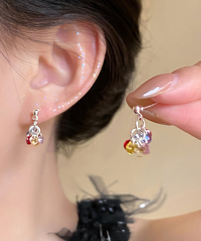 Modern Rainbow Alloy Zircon Beads Drop Earrings