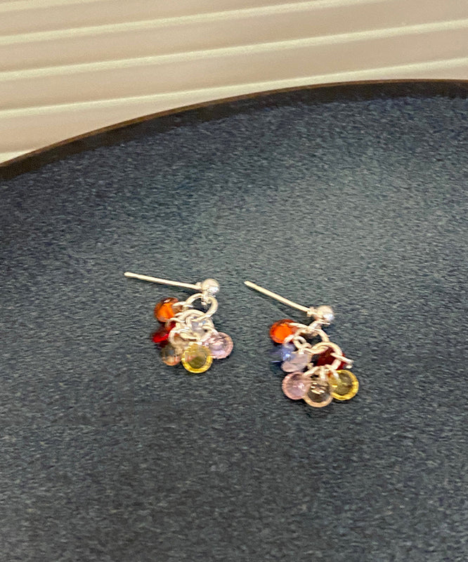 Modern Rainbow Alloy Zircon Beads Drop Earrings