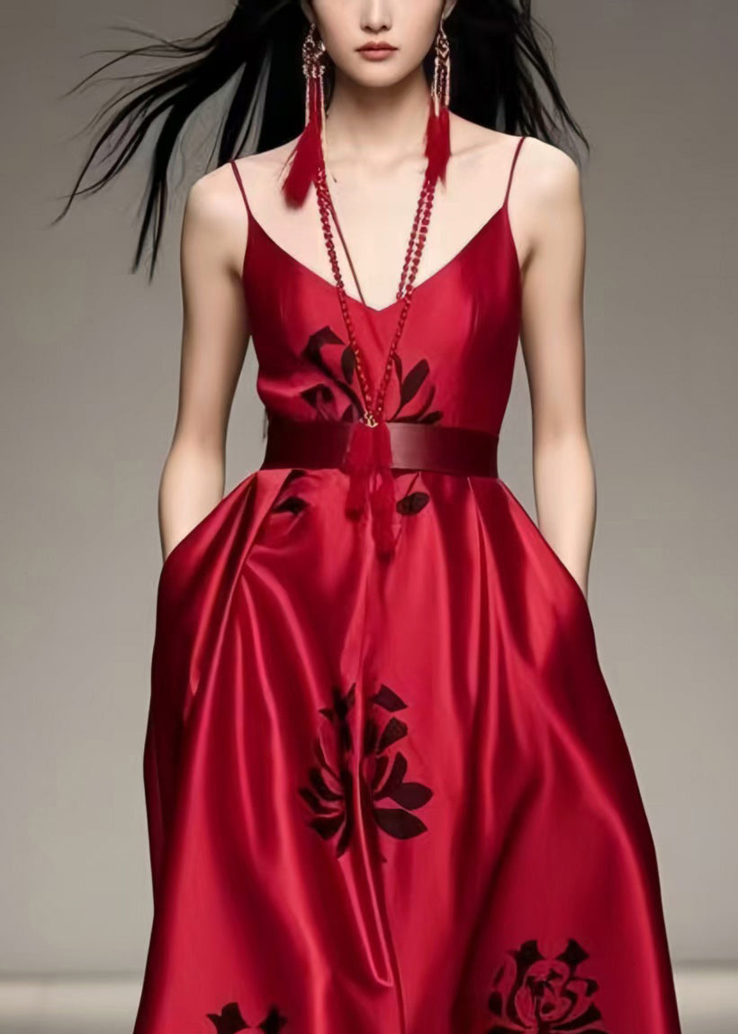 Mulberry Print Silk Cami Dress Cinched Summer