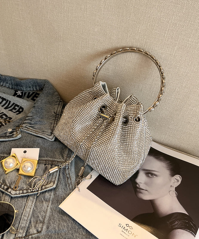 New Handmade Diamond Studded Metal Glitter Water Pouch Bag