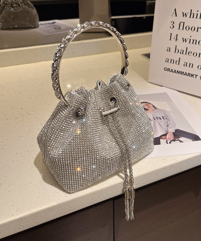 New Handmade Diamond Studded Metal Glitter Water Pouch Bag