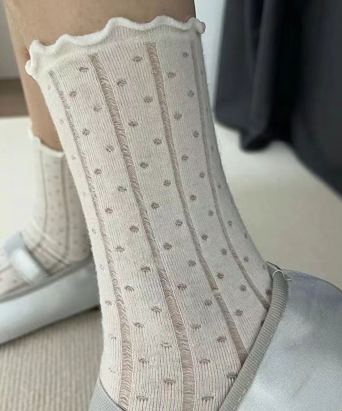 New Jacquard Cotton Mesh Crew Socks Summer