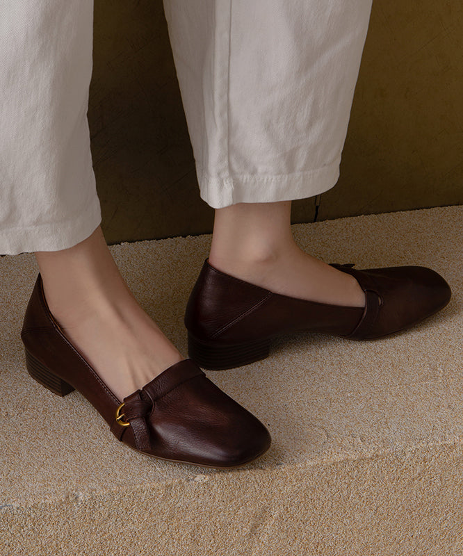 New Red Comfortable Splicing Flat Shoes Cowhide Leather