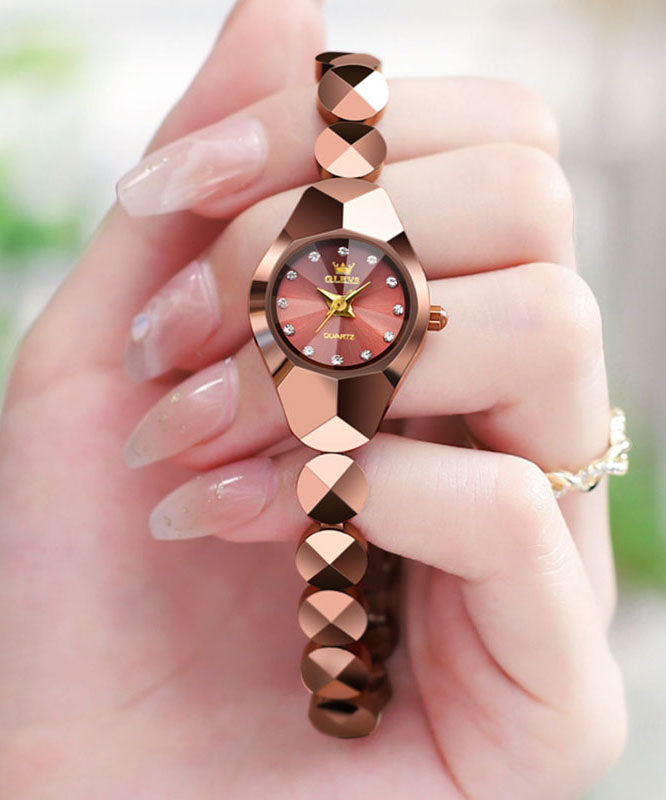 New Rose Gold Stainless Steel Quartz Movement Waterproof Watches