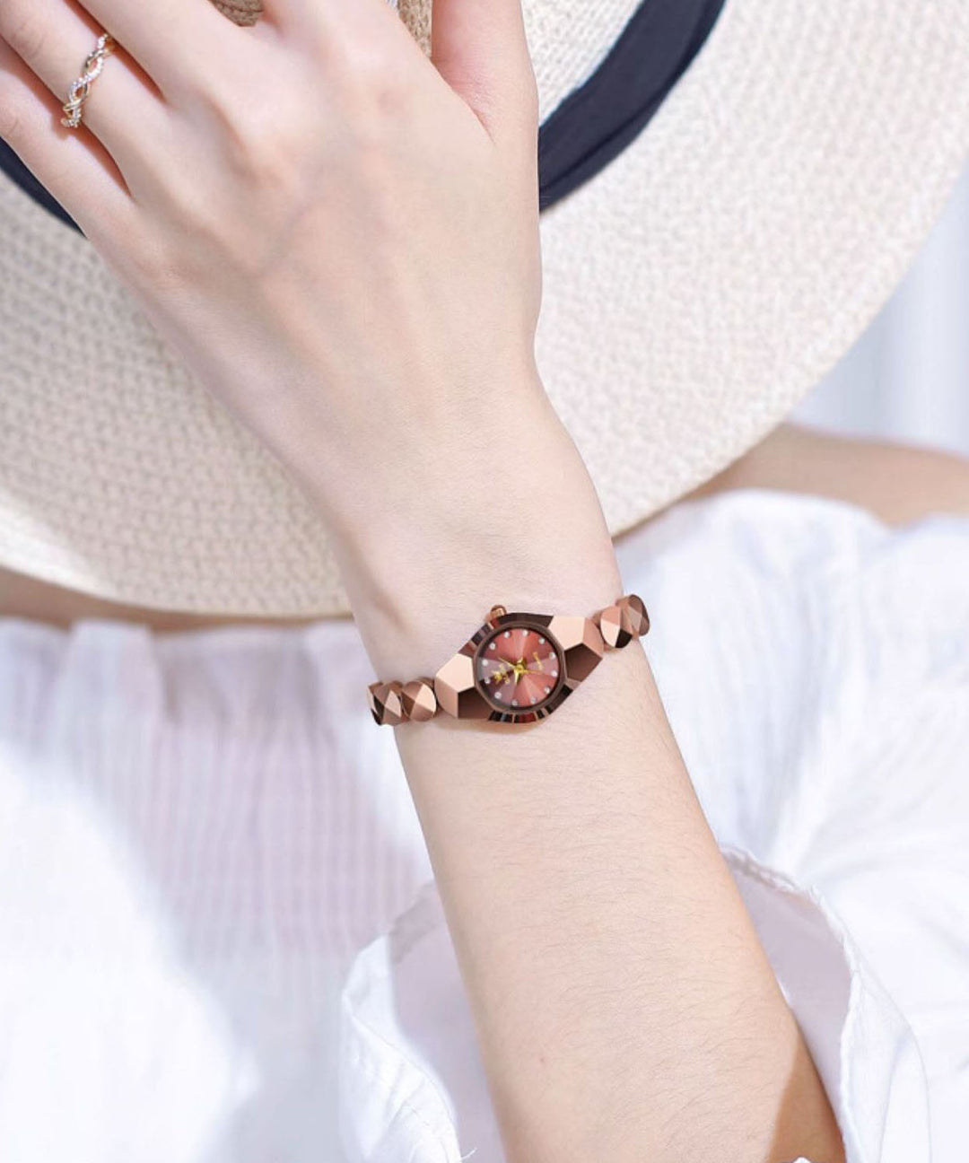 New Rose Gold Stainless Steel Quartz Movement Waterproof Watches