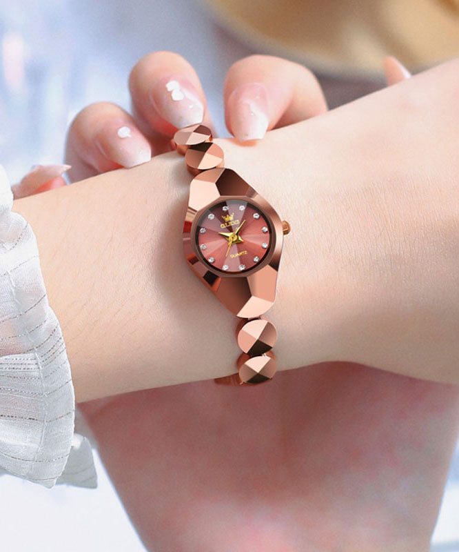 New Rose Gold Stainless Steel Quartz Movement Waterproof Watches