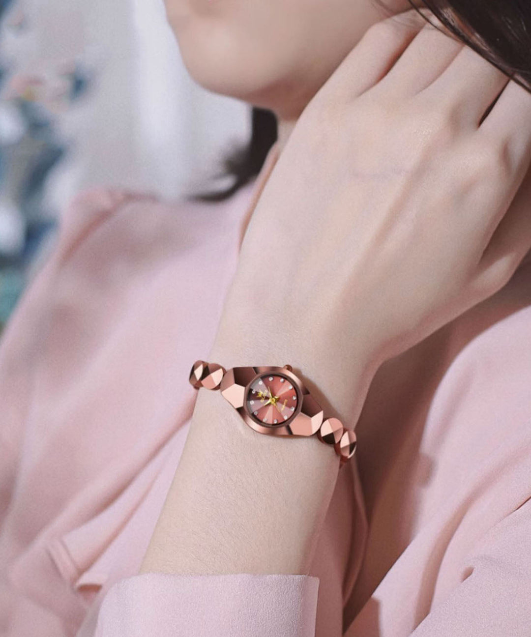 New Rose Gold Stainless Steel Quartz Movement Waterproof Watches